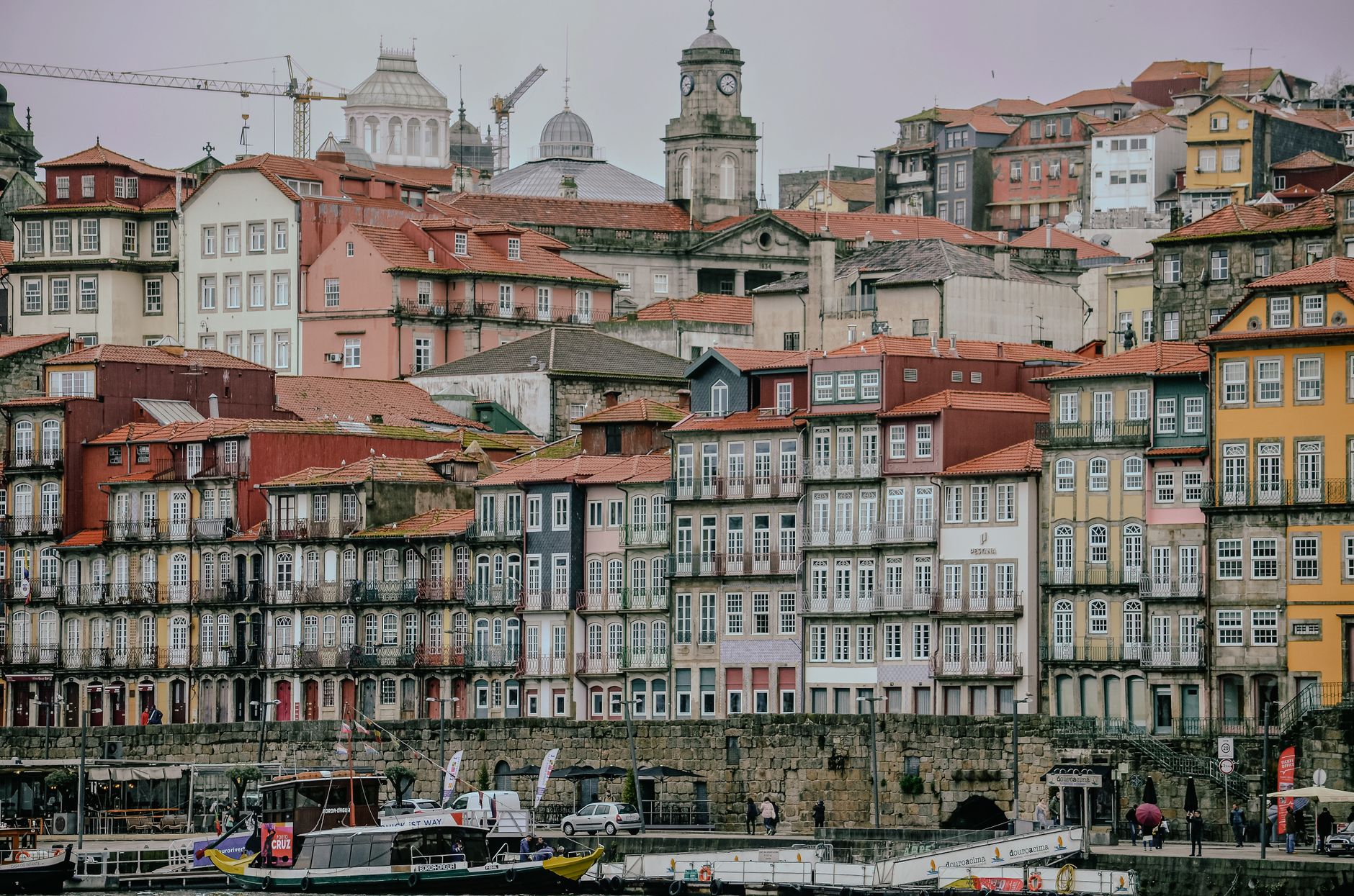 Charming view of the historic Ribeira district in Porto, showcasing vibrant old town architecture.